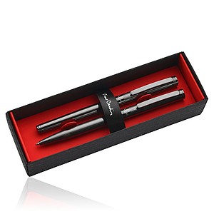 PIERRE CARDIN RENEE SET Súprava guľôčkového pera a rollera, gunmetal