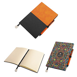 PIERRE CARDIN REPORTER SET Sada poznámkového bloku A5 a guličkového pera Celebration, oranžová/čierna