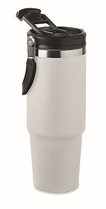 PITESTI Dvoustěnný XXL termohrnek z recyklované nerezové oceli, 850 ml, bílá
