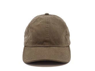 PLAIN Plátěná čepice s kšiltem, zeleno- hnědá