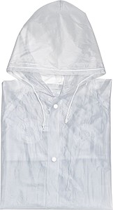 Pláštenka s kapucňou, veľkosť XL, PVC, transparentná biela