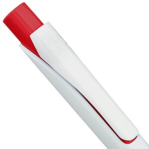 Plastová propiska s bílým tělem, červená
