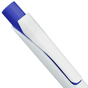 Plastová propiska s bílým tělem, tmavě modrá