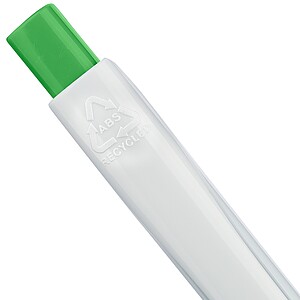 Plastová propiska s bílým tělem, zelená limetková