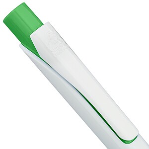 Plastová propiska s bílým tělem, zelená limetková