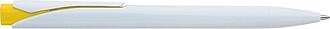 Plastová propiska s bílým tělem, žlutá