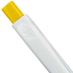 Plastová propiska s bílým tělem, žlutá