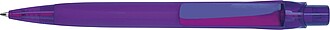Plastová propiska s pogumovaným tělem, fialová