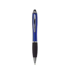 Plastové pero, čierna n., koniec ako stylus, modrá