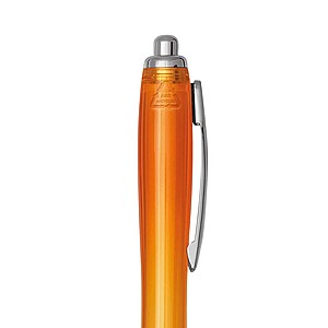 Plastové pero s gumovým úchopom, oranžová