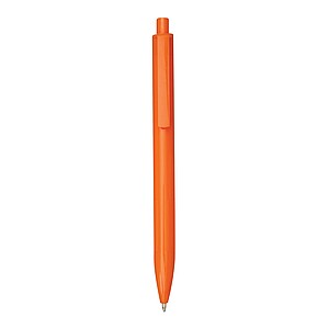 Plastové pero s rebrovaným úchopom, oranžové