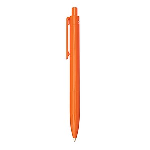 Plastové pero s rebrovaným úchopom, oranžové