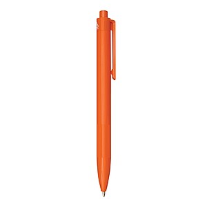 Plastové pero s rebrovaným úchopom, oranžové