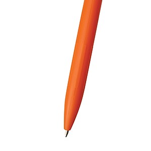 Plastové pero s rebrovaným úchopom, oranžové