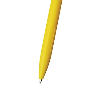 Plastové pero s rebrovaným úchopom, žlté