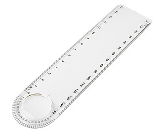 Plastové pravítko, 15 cm, s lupou