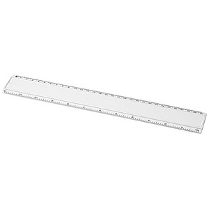 Plastové pravítko 30cm s papírovou vložkou k tisku, bílé
