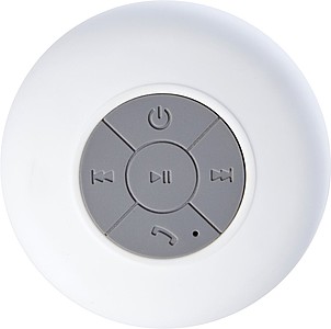 Plastový Bluetooth reproduktor odolný proti vodě, bílá