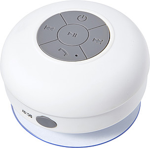 Plastový Bluetooth reproduktor odolný proti vodě, bílá