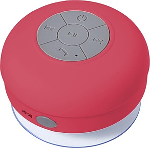 Plastový Bluetooth reproduktor odolný proti vode, červený