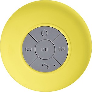 Plastový Bluetooth reproduktor odolný proti vode, žltý