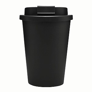 Plastový dvouvrstvý hrnek s víčkem, 300ml, černý