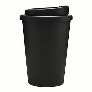 Plastový dvouvrstvý hrnek s víčkem, 300ml, černý