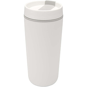 Plastový hrnek Sedona o objemu 480 ml s dvojitou stěnou, bílá