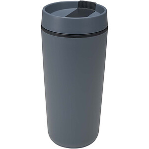Plastový hrnek Sedona o objemu 480 ml s dvojitou stěnou, modrošedá