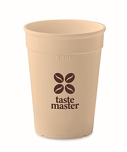 Plastový kelímek na kávu, 300ml, béžový