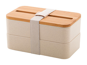 Plastový lunchbox, 2 boxy po 700ml, bambusové víčko