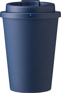 Plastový pohár s viečkom na pitie, 350ml, námornícka modrá