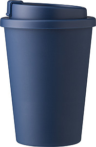 Plastový pohár s viečkom na pitie, 350ml, námornícka modrá