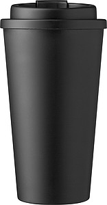 Plastový pohár s viečkom na pitie, 475ml, čierny