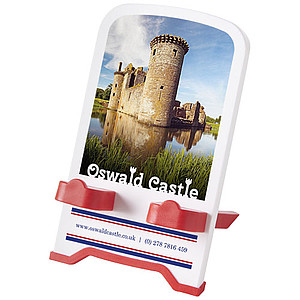 Plastový stojánek na telefon, bílo červený