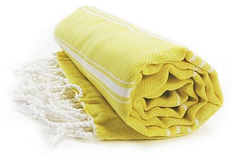 Plážová osuška HAMAM SULTAN, žltá/biela