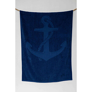 Plážová osuška OLIMA „ANCHOR” JACQUARD BEACH BATH TOWEL, 90 × 170 cm, tmavě modrá