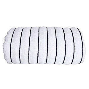 Plážová osuška OLIMA BEACH STRIPED BATH TOWEL, 90 × 180 cm, bílá/navy