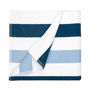 Plážová osuška Stripe 90x190 cm, 550g, námořní modrá/světle modrá - reklamní předměty