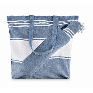 Plážová taška s ručníkem, tmavě modrá