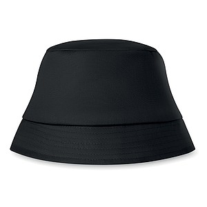 Plážový klobúk bavlnený, čierny