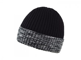 Pletená zimní čepice se zajímavým vzorem, černá - zimní čepice s vlastním potiskem