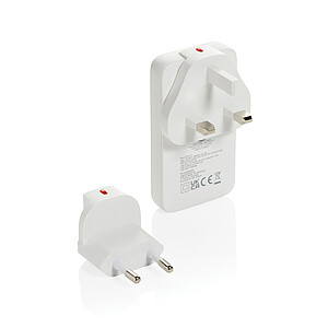 Plochá GaN nabíječka Fluxo RCS 65W s un. konektory, bílá