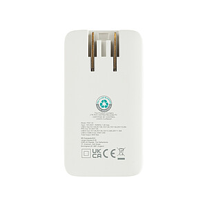 Plochá GaN nabíječka Fluxo RCS 65W s un. konektory, bílá