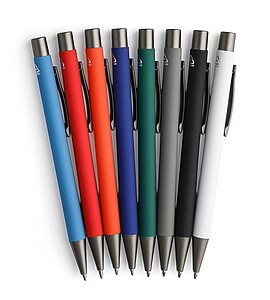 Pogumovaná propiska z recyklovaného hliníku, světle modrá