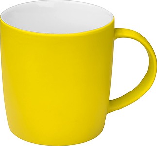 Pogumovaný keramický hrnek, 300ml, žlutý