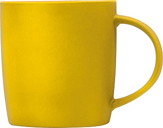 Pogumovaný keramický hrnek, 300ml, žlutý