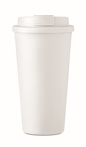Pohárek s dvojitou stěnou a víčkem, objem 457ml, bílá