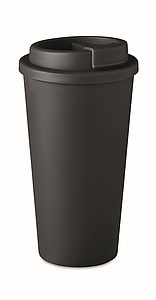 Pohárek s dvojitou stěnou a víčkem, objem 457ml, černá - kelímky s potiskem
