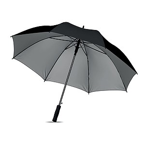 Polyesterový dáždnik s vnútornou striebornou vrstvou, automatické otváranie, čierny